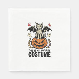 Serviette En Papier Chemise de design de costume de chat de citrouille