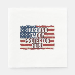 Serviette En Papier Chemise de drapeau de héros protecteur de mari pat