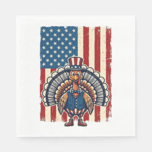 Serviette En Papier Chemise de gravure vintage de drapeau de Turquie p
