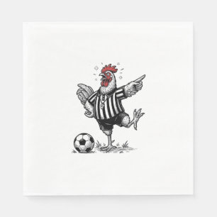 Serviette En Papier Chemise de gravure vintage de football de poulet d
