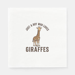 Serviette En Papier Chemise de gravure vintage de garçon qui aime les