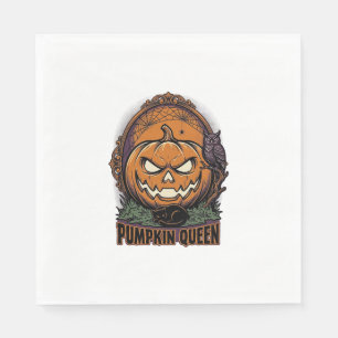Serviette En Papier Chemise de la Reine Citrouille Halloween Vintage J