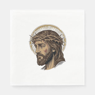 Serviette En Papier Chemise de portrait de couronne d'épines gravée vi