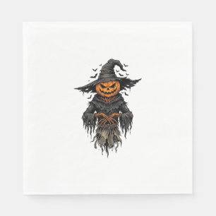 Serviette En Papier Chemise de sorcière épouvantail citrouille Hallowe