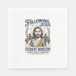 Serviette En Papier Chemise de style Camp de jeunesse Merch Église Jés
