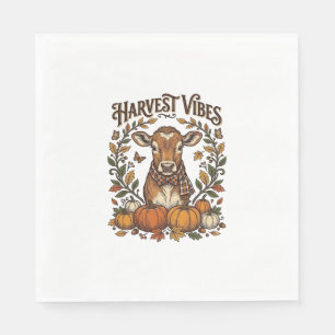 Serviette En Papier Chemise de veau d'automne Gravure vintage Moisson 