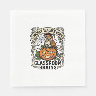 Serviette En Papier Chemise d'école vintage de professeur de citrouill
