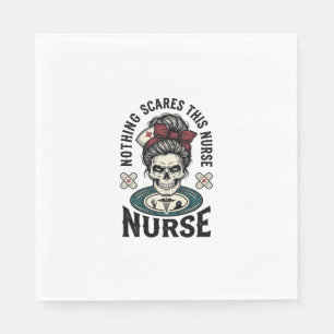 Serviette En Papier Chemise d'infirmière Halloween Graphique de crâne 