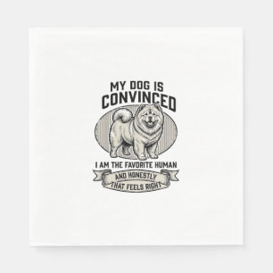 Serviette En Papier Chemise drôle d'amant de chien avec Chow C gravé v