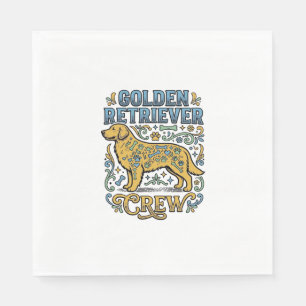 Serviette En Papier Chemise Golden Retriever avec art vintage pour amo