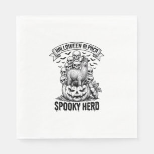 Serviette En Papier Chemise Halloween Alpaga Crâne Vintage Dessin Citr