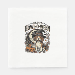 Serviette En Papier Chemise Halloween Chapeau De Sorcière Beagle Joyeu