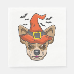 Serviette En Papier Chemise Halloween sorcière Chihuahua costume cadea