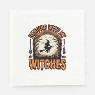 Serviette En Papier Chemise Halloween Vintage Accrochage Avec Mes Sorc