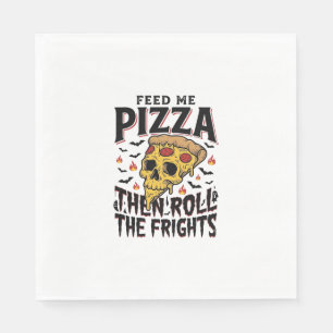 Serviette En Papier Chemise Horreur Pizza Gravure Vintage Soirée Ciném