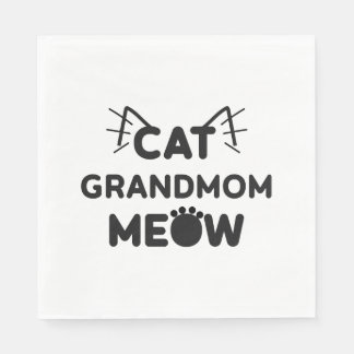 Serviette En Papier Chemise Meow Grand-maman au chat - Cadeau