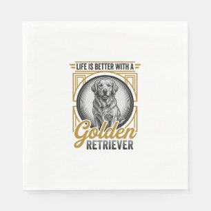 Serviette En Papier Chemise pour amateur de chien Retriever doré gravu