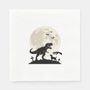 Serviette En Papier Chemise silhouette de cimetière de chien dinosaure