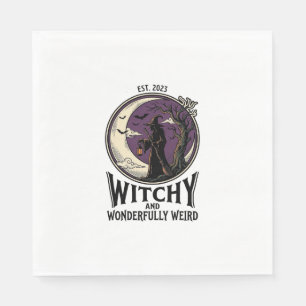 Serviette En Papier Chemise sorcière vintage avec art Halloween de lun