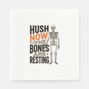 Serviette En Papier Chemise squelette drôle, gravure Halloween Hush No