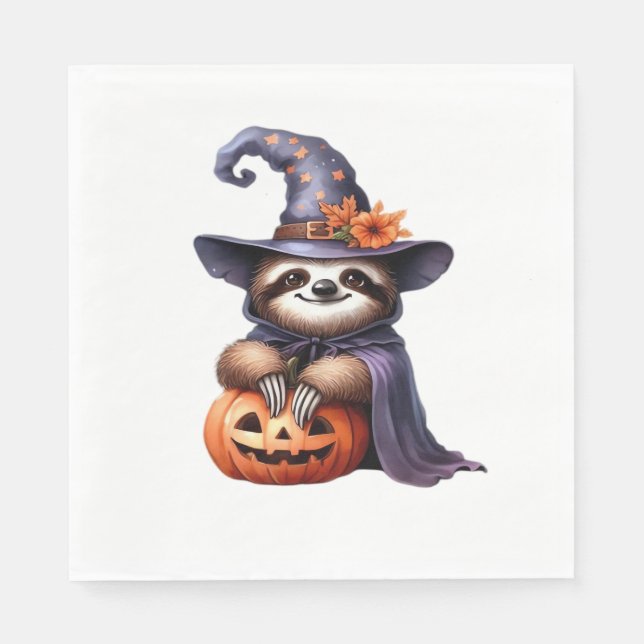 Serviette En Papier Chemise T classique Sloth Halloween (Devant)