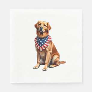 Serviette En Papier Chemise Vintage Classique Patriotique Golden Retri