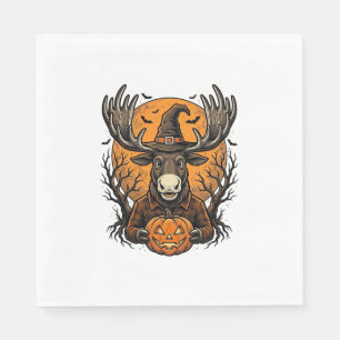 Serviette En Papier Chemise vintage Halloween Moose Pumpkin sorcière c