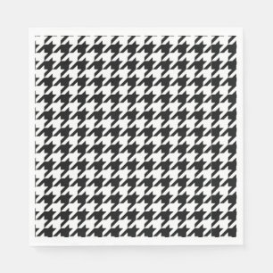 Serviette En Papier Chèque de socle noir blanc classique