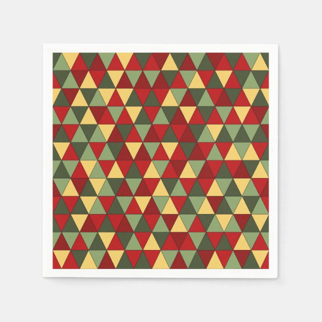 Serviette En Papier Cher de Noël moche thème triangles serviettes (Devant)