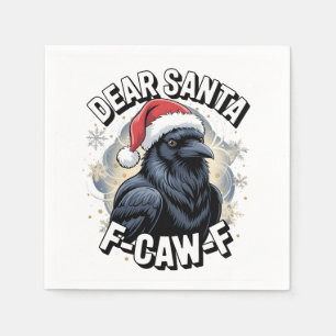 Serviette En Papier Cher Père Noël F-caw-F Drôle Corbeau de Noël