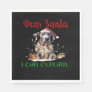 Serviette En Papier Cher Père Noël, je peux expliquer Great Dane T-Shi