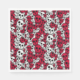 Serviette En Papier Cherry Gothique Motif de crâne Imprimer