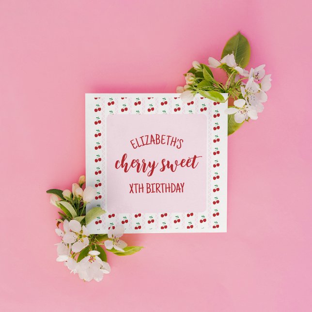Serviette En Papier Cherry Sweet Anniversaire (Créateur téléchargé)