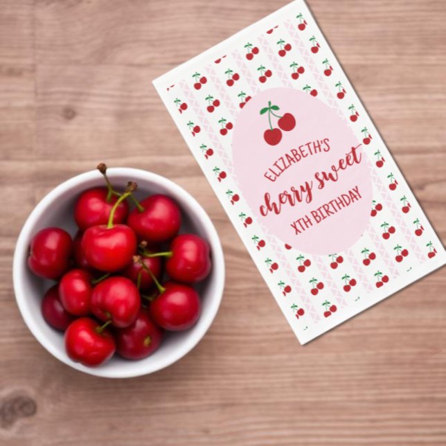 Serviette En Papier Cherry Sweet Birthday Napkins (Créateur téléchargé)