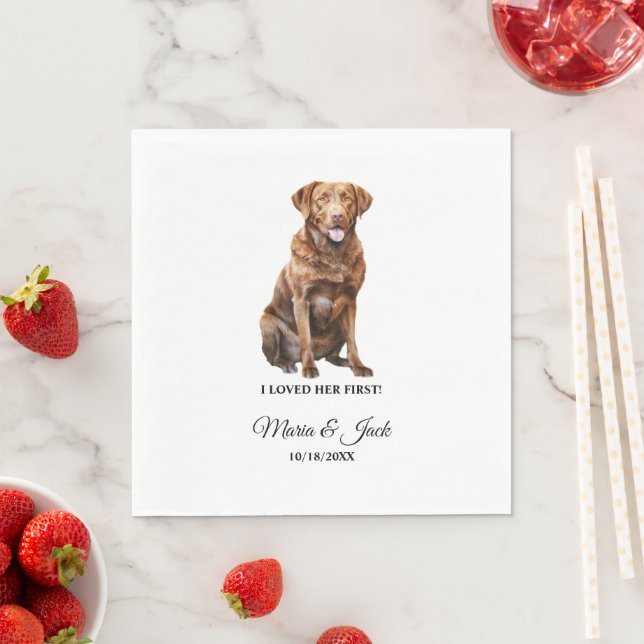 Serviette En Papier Chesapeake Bay Retriever Chien Je L'Aimais Premier (En situation)