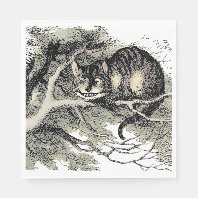 Serviette En Papier Cheshire Chat Alice Wonderland Classic (Devant)
