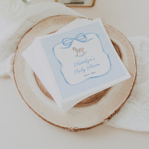 Serviette En Papier Cheval à bascule à l'aquarelle Fête de baby shower