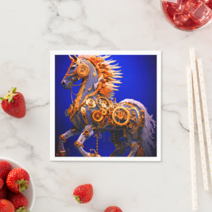 Serviette En Papier Cheval Ai Steampunk