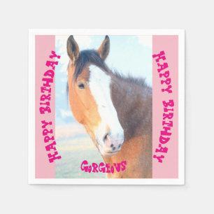 Serviette En Papier Cheval Bonjour magnifiques cartes d'anniversaire
