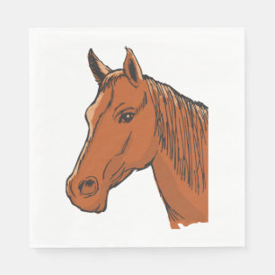 Serviette En Papier Cheval Brown