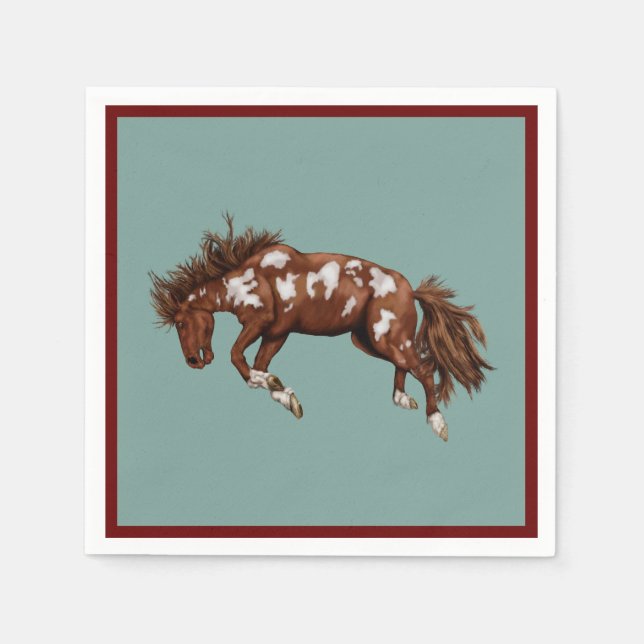 Serviette En Papier Cheval de peinture à bouchon (Devant)