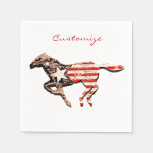 Serviette En Papier Cheval du drapeau américain qui court Thunder_Cove