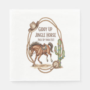 Serviette En Papier Cheval Jingle Giddy Up
