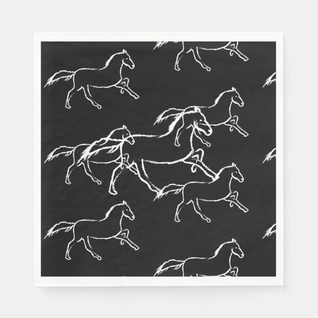 Serviette En Papier Cheval sauvage (Devant)