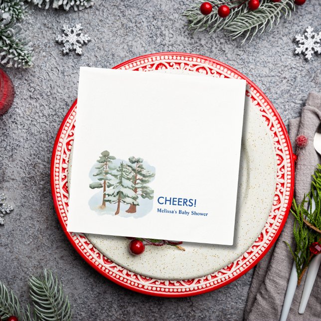 Serviette En Papier Cheval Winter bébé son froid dehors (Créateur téléchargé)