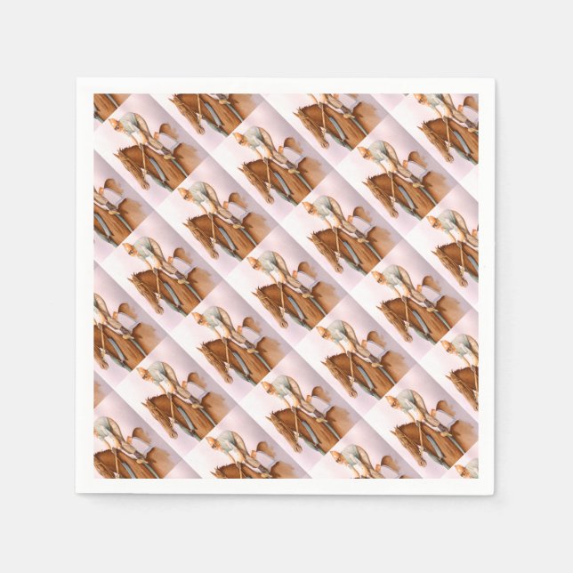 Serviette En Papier ChevalCourse et Jockey (Devant)