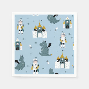 Serviette En Papier Chevaliers & Dragons Fête d'anniversaire de cont