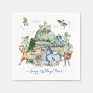 Serviette En Papier Chevaliers et Dragons   Anniversaire médiéval roya