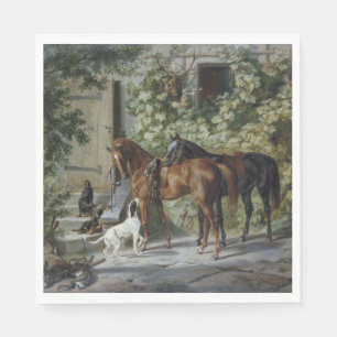 Serviette En Papier Chevaux à la Porche (par Albrecht Adam)