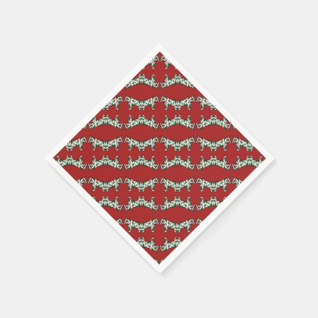 Serviette En Papier Chevaux de Noël (Coin)